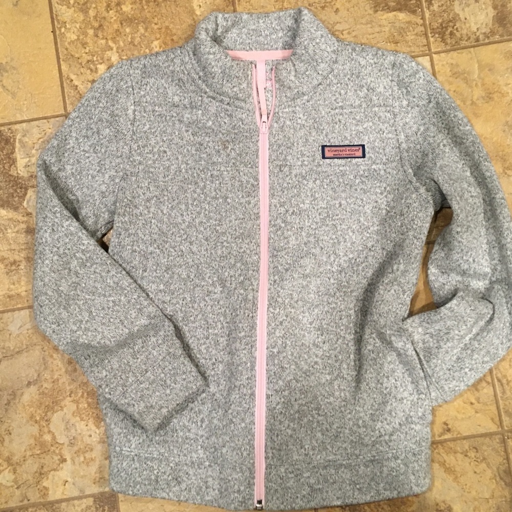 Vineyard Vines gray zip sweater jacket gs M